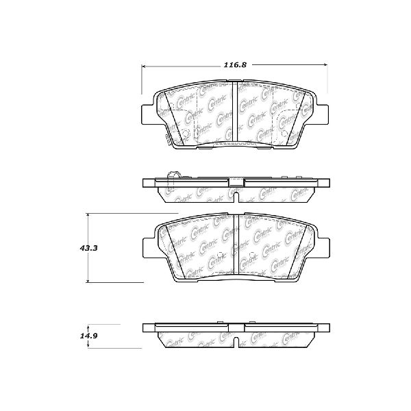 2010-2016 Hyundai Genesis Disc Brake Pad Set - Rear (Centric)