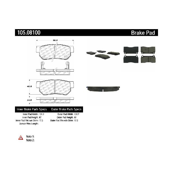 2002-2003 Jaguar XJR Disc Brake Pad Set - Front (Centric)