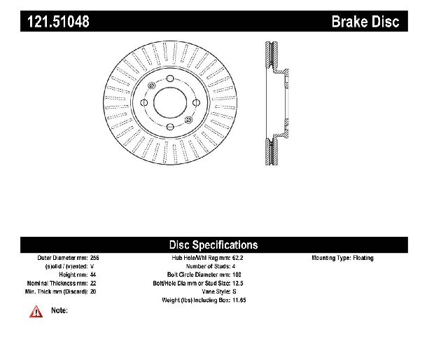 2012-2018 Kia Rio Disc Brake Rotor - Front (Centric)