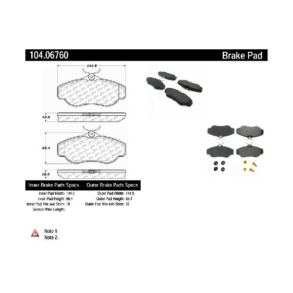 1995-2002 Land Rover Range Rover Disc Brake Pad Set - Front (Centric)