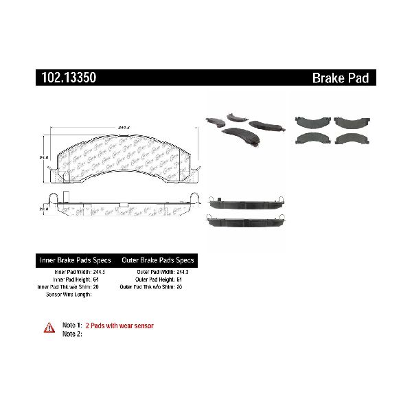 2011-2022 Ram 4500 Disc Brake Pad Set - Front or Rear (Centric)