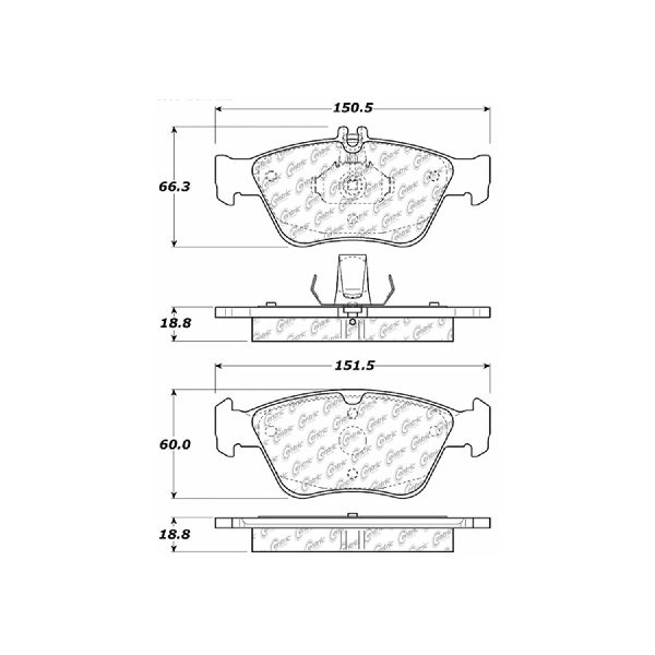 1996-2000 Mercedes-Benz C280 Disc Brake Pad Set - Front (Centric)