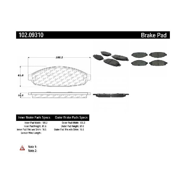 2003-2011 Lincoln Town Car Disc Brake Pad Set - Front (Centric)