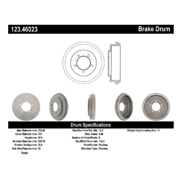 2003-2004 Mitsubishi Outlander Brake Drum - Rear (Centric)