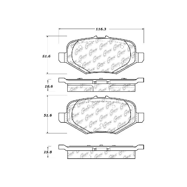2013-2019 Ford Flex Disc Brake Pad Set - Rear (Centric)