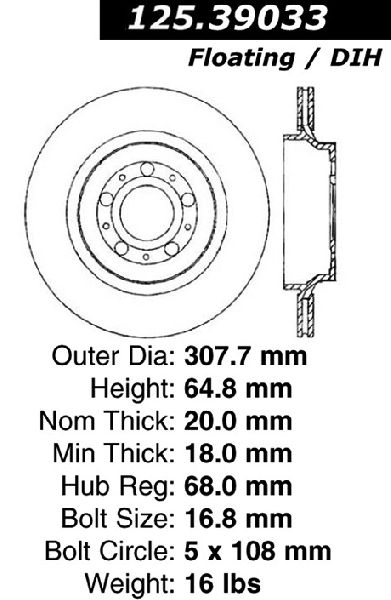 2003-2014 Volvo XC90 Disc Brake Rotor - Rear (Centric)