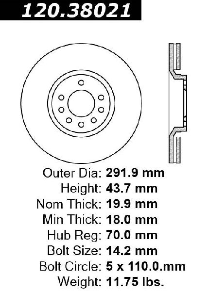 2009-2011 Saab 9-3 Disc Brake Rotor - Rear (Centric)