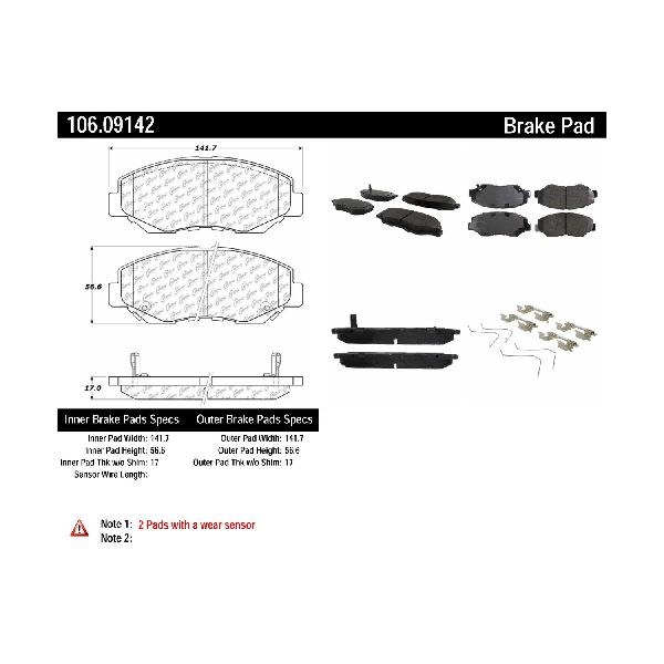 2013-2015 Acura ILX Disc Brake Pad Set - Front (Centric)