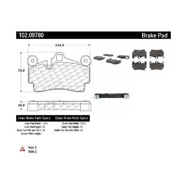 2007-2015 Audi Q7 Disc Brake Pad Set - Rear (Centric)