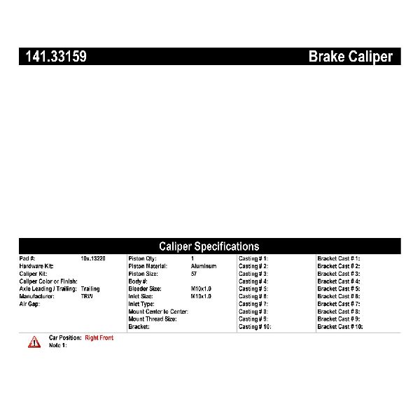 2008-2011 Audi S5 Disc Brake Caliper - Front Right (Centric)