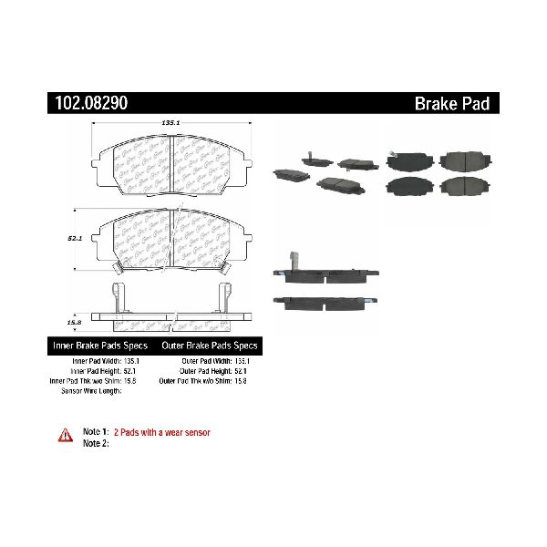 2002-2006 Acura RSX Disc Brake Pad Set - Front (Centric)