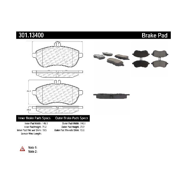 2008-2009 Mercedes-Benz C280 Disc Brake Pad Set - Front (Centric)