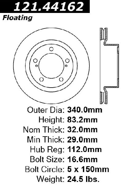 2008-2016 Lexus LX570 Disc Brake Rotor - Front (Centric)