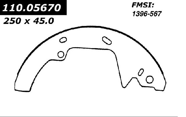 1986-1992 Ford Taurus Drum Brake Shoe - Rear (Centric)