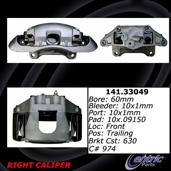 2001-2005 Audi Allroad Quattro Disc Brake Caliper - Front Right (Centric)