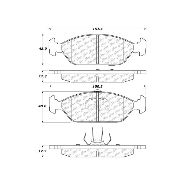 2000 Kia Spectra Disc Brake Pad Set - Front (Centric)