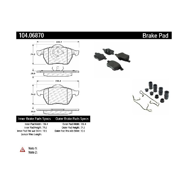 1996-1999 Volkswagen Jetta Disc Brake Pad Set - Front (Centric)