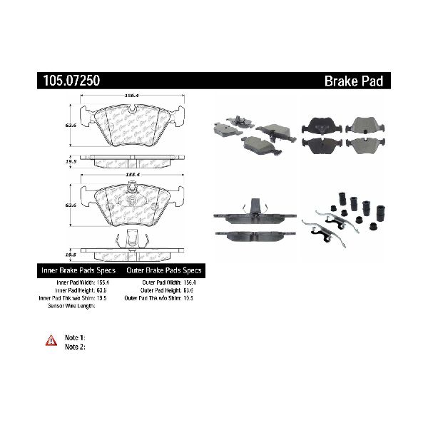 1996-2000 BMW 528i Disc Brake Pad Set - Front (Centric)