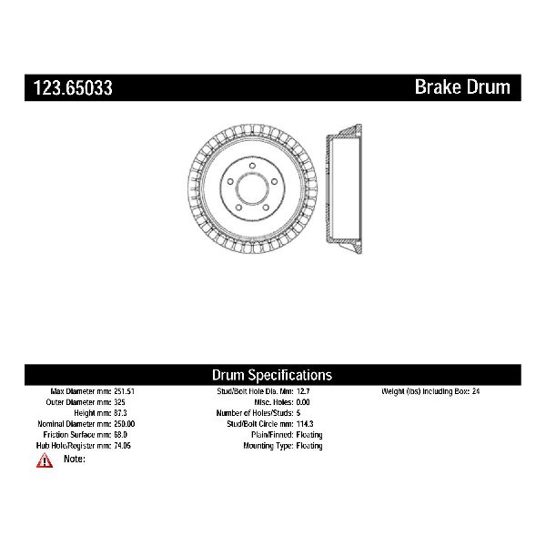 1993-2002 Nissan Quest Brake Drum - Rear (Centric)