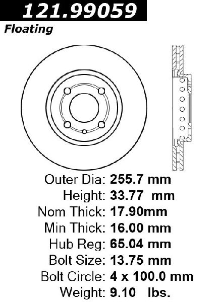 2010-2017 Volkswagen Saveiro Disc Brake Rotor - Front (Centric)
