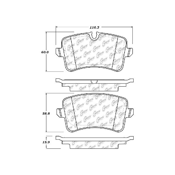 2012-2013 Audi A6 Disc Brake Pad Set - Rear (Centric)