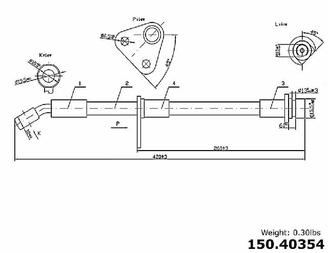 2000-2005 Honda S2000 Brake Hydraulic Hose - Rear Left (Centric)
