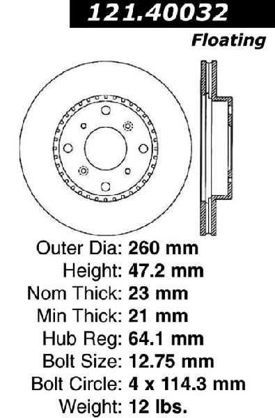 1992-1996 Honda Prelude Disc Brake Rotor - Front (Centric)