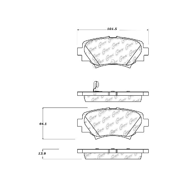 2014-2018 Mazda 3 Disc Brake Pad Set - Rear (Centric)