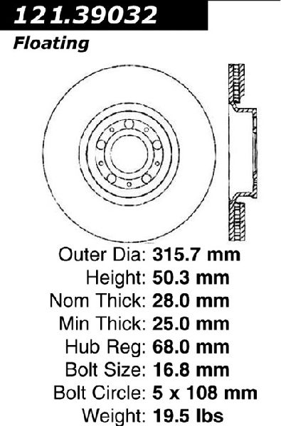 2003-2014 Volvo XC90 Disc Brake Rotor - Front (Centric)