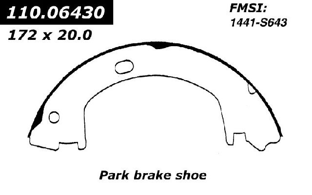 1995-2005 Dodge Neon Parking Brake Shoe - Rear (Centric)