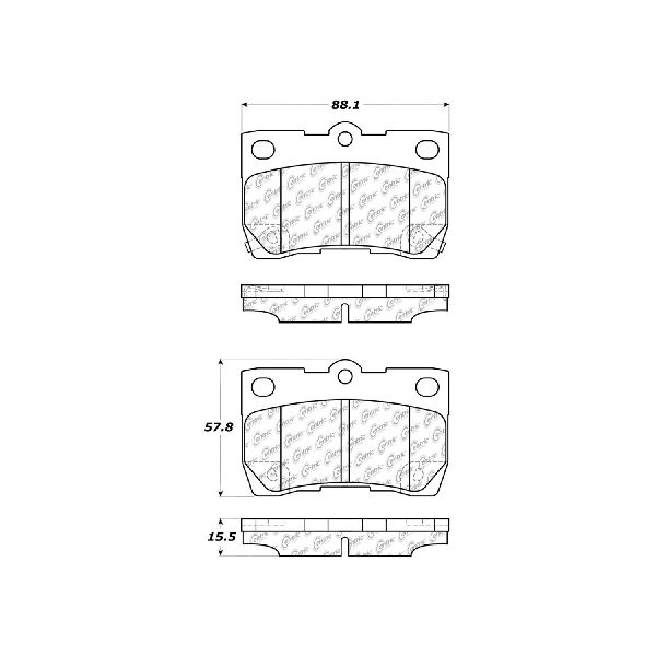 2006-2013 Lexus IS250 Disc Brake Pad Set - Rear (Centric)