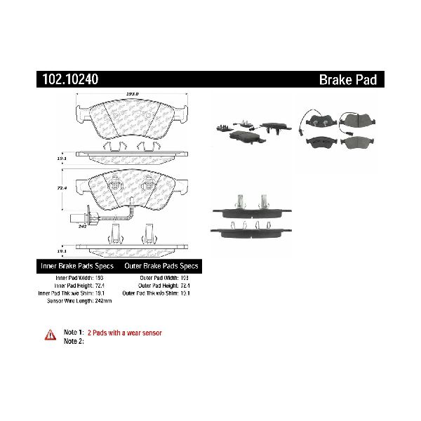 2007-2011 Audi S6 Disc Brake Pad Set - Front (Centric)
