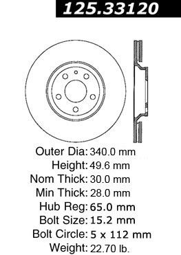 2008-2009 Audi TT Quattro Disc Brake Rotor - Front (Centric)