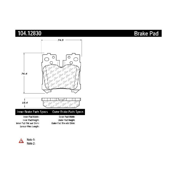 2020-2023 Toyota Mirai Disc Brake Pad Set - Rear (Centric)
