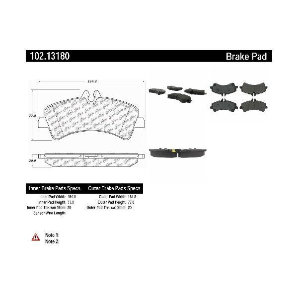 2010-2018 Mercedes-Benz Sprinter 3500 Disc Brake Pad Set - Rear (Centric)