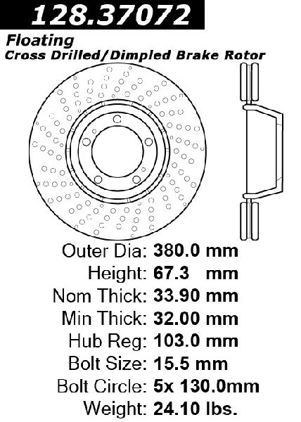 2010-2011 Porsche 911 Disc Brake Rotor - Front Left (Centric)