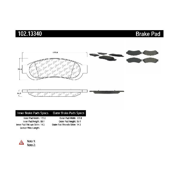 2008-2012 Ford F-350 Super Duty Disc Brake Pad Set - Rear (Centric)
