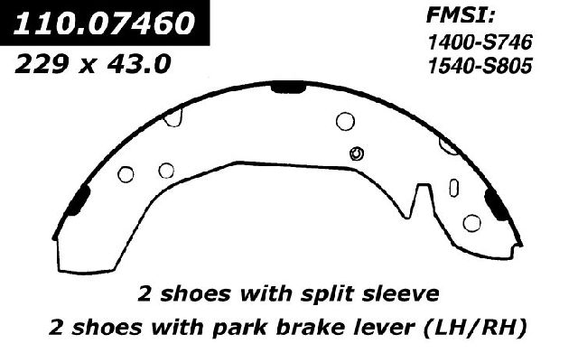 2001-2002 Kia Optima Drum Brake Shoe - Rear (Centric)