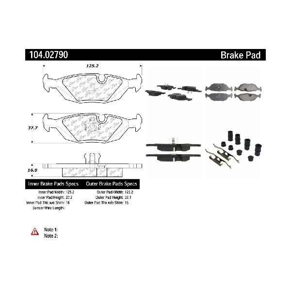 1988 BMW M5 Disc Brake Pad Set - Rear (Centric)