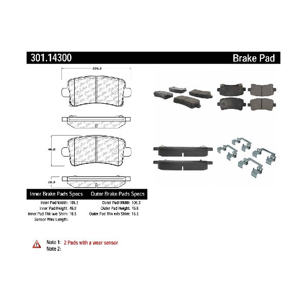 2011 Saab 9-5 Disc Brake Pad Set - Rear (Centric)
