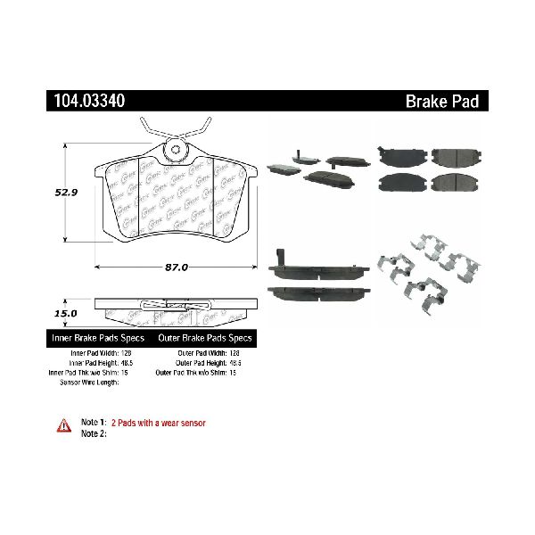 1985-1987 Honda Prelude Disc Brake Pad Set - Front (Centric)