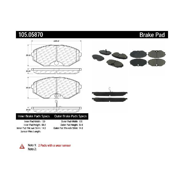 1994-1996 INFINITI Q45 Disc Brake Pad Set - Front (Centric)