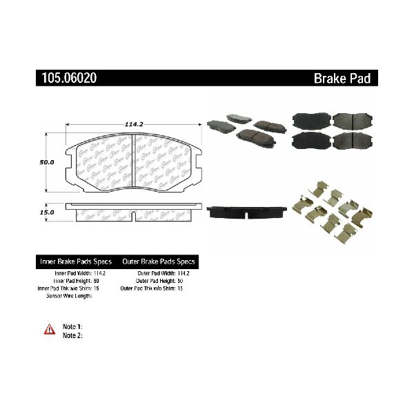1991-1996 Eagle Summit Disc Brake Pad Set - Front (Centric)