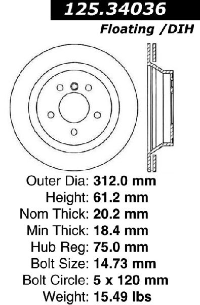 1998-2002 BMW Z3 Disc Brake Rotor - Rear Left (Centric)