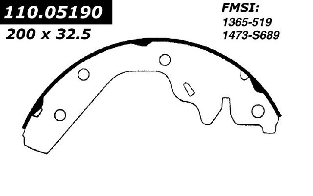 1987-1994 Dodge Shadow Drum Brake Shoe - Rear (Centric)