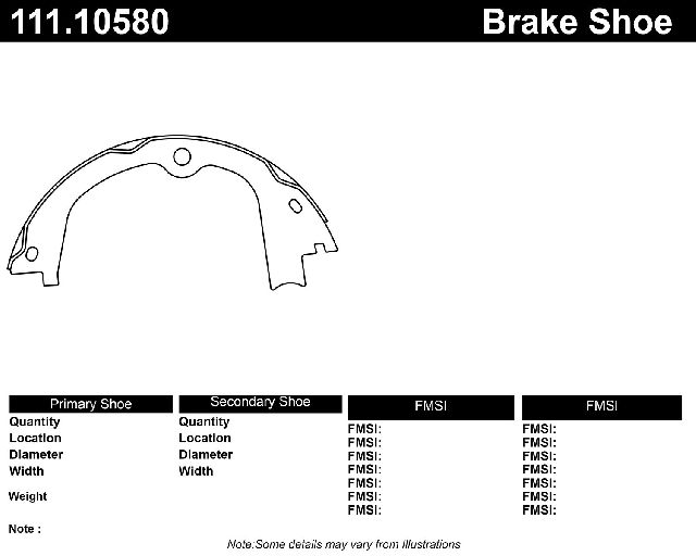 2017-2023 Honda Ridgeline Parking Brake Shoe - Rear (Centric)