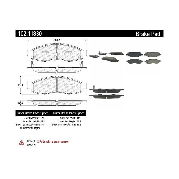 2004-2006 INFINITI QX56 Disc Brake Pad Set - Front (Centric)