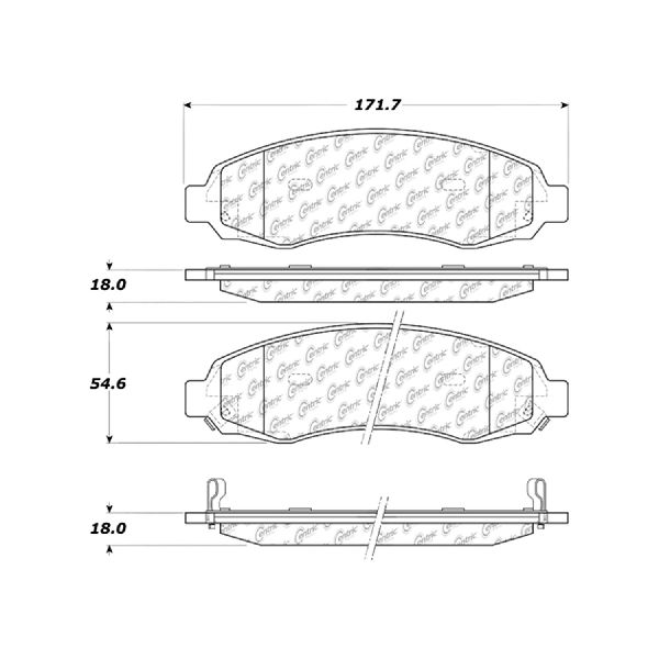 2003-2004 Dodge Dakota Disc Brake Pad Set - Front (Centric)
