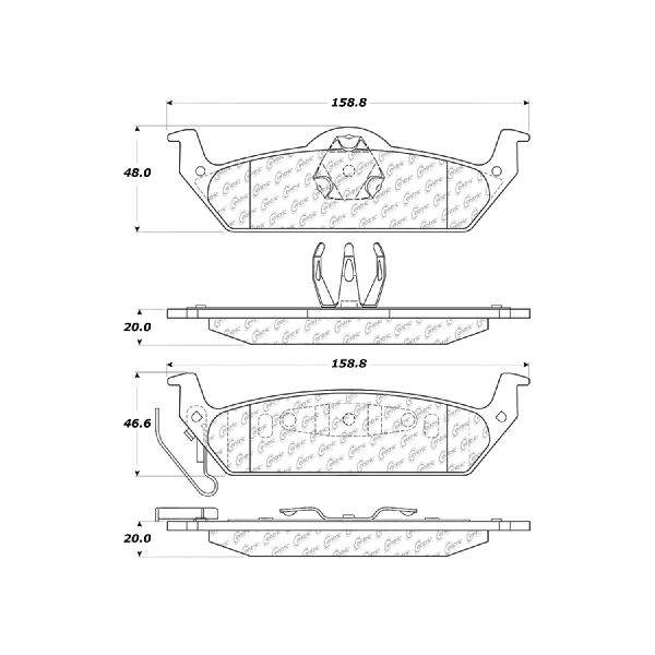 2003-2004 Dodge Dakota Disc Brake Pad Set - Rear (Centric)