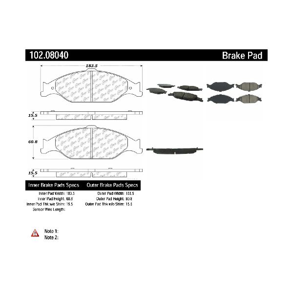 1999-2004 Ford Mustang Disc Brake Pad Set - Front (Centric)